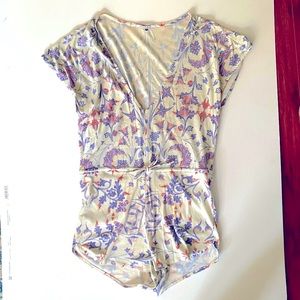 Wildfox one piece swim cover up floral romper